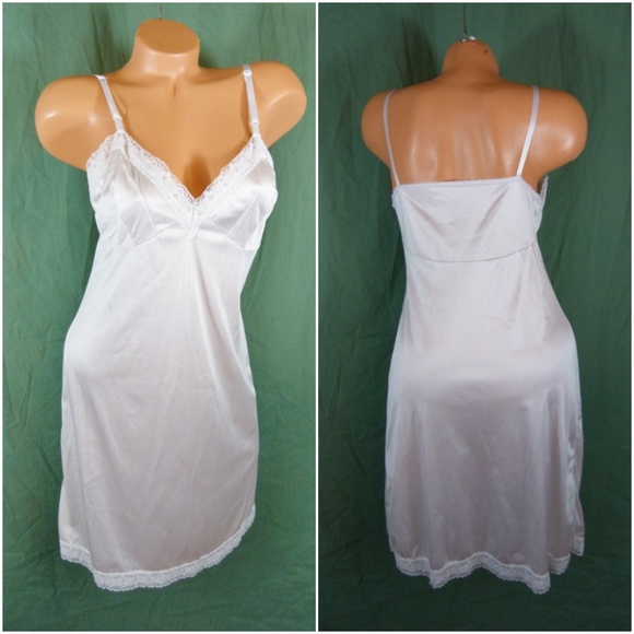 Vassarette 36 Medium Full Bra Slip Satin Lace - Picture 1 of 8